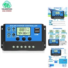 Intelligent 30A Solar Charge Controller - Safe & Compatible for 12V/24V Systems