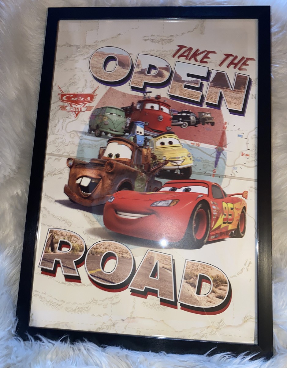 RARE Disney Cars Land Take The Open Road Attraction Poster 18x12