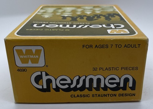 Vintage Whitman Chessmen 32 Chess Pieces Staunton Design 1974 Black White #4690 - Picture 6 of 9