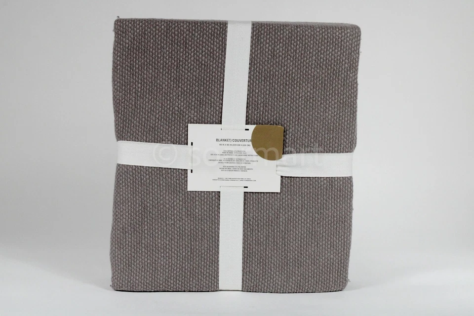 Manta DKNY Cubierta Textura Mezcla Algodón Queen/Marrón Completo 90" x 90" Nueva Foto 2 de 4