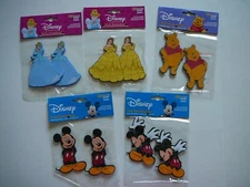 5 SETS OF DISNEY MINI WALL DECORATIONS STICKERS-MICKEY, POOH, CINDERELLA, BELLE