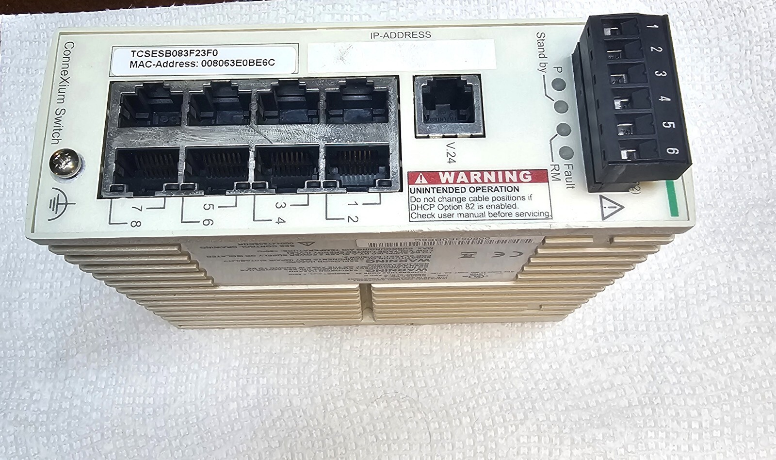 Schneider Electric Tcsesb083F23F0 Connexium Modicon Switch 8Tx - Used