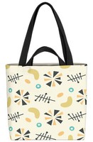 Deko Retro Design Muster Tasche Retro Design Muster 70Er Sterne Beige Wohnzimme