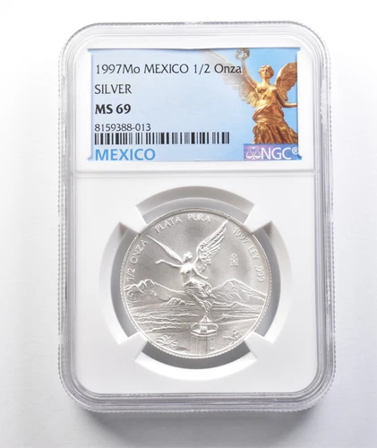 1997 Mo Mexico 1/2 Onza Silver Libertad MS69 NGC *5528