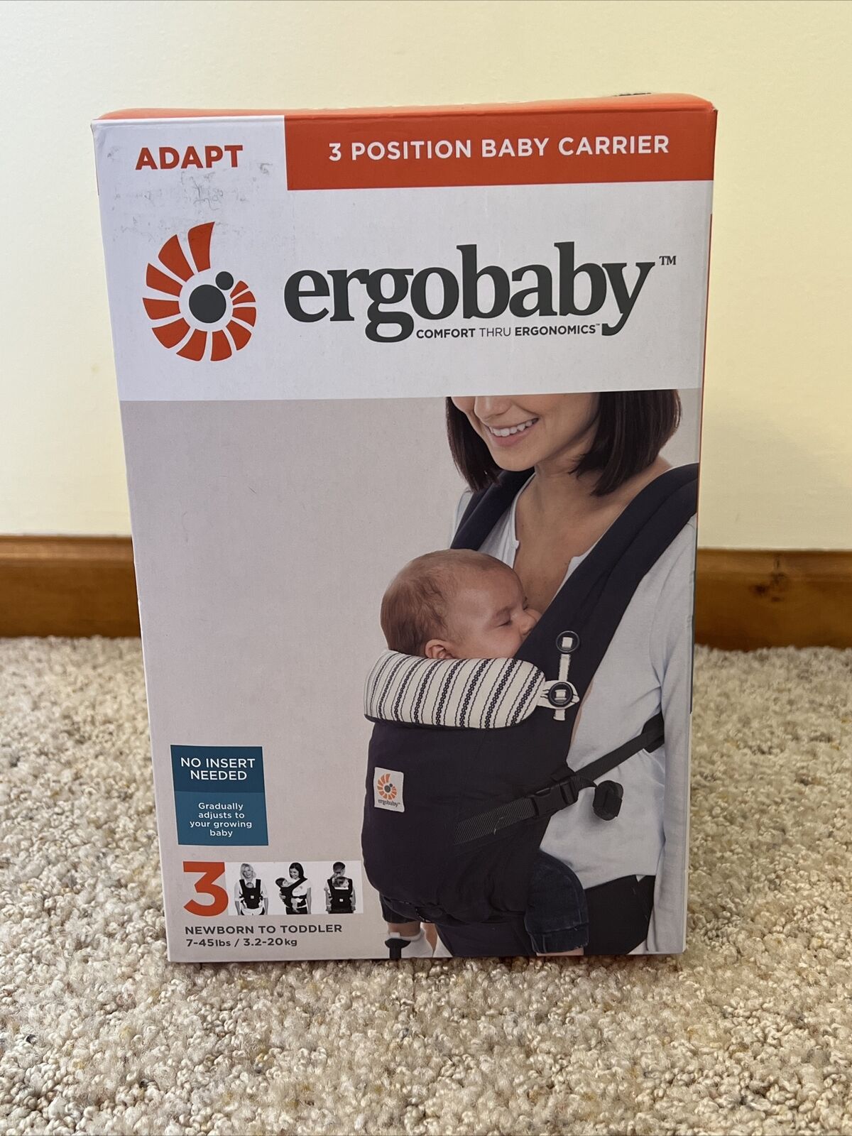 Ergobaby ADAPT 3 Position Baby Carrier Newborn to Toddler Admiral