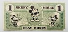 1 Cent Mickey Mouse Play Money Disney Dollar 1933 - Norwich Knitting Co. Rare!