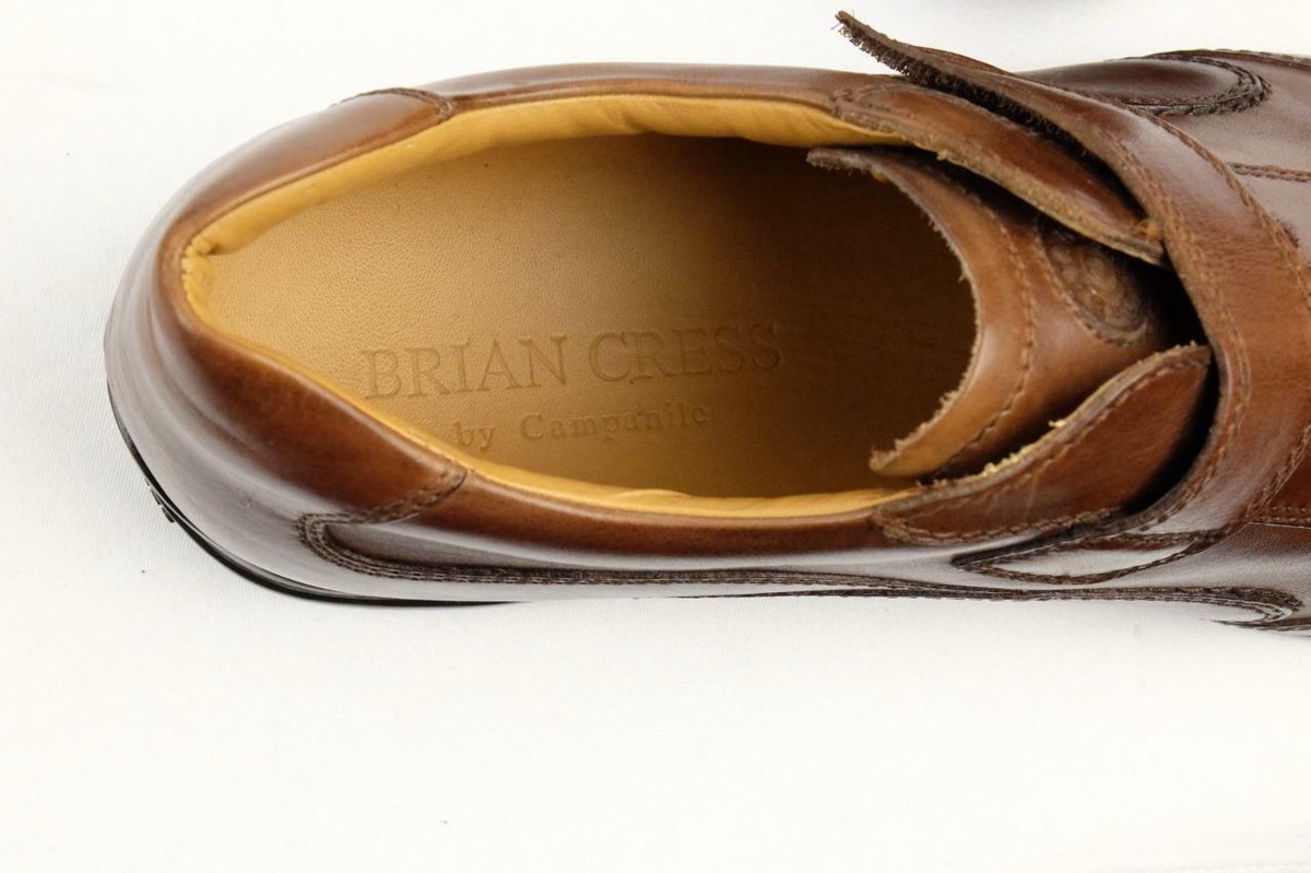 ブライアンクレス (BRIAN CRESS) イタリア製革靴 赤 UK8 New BRIAN CRESS by CAMPANILE Brown Leather Dress Shoes 9 UK 10 US
