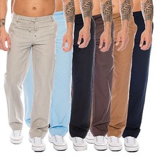 Herren Hose Leinen Optik leichte Stoffhose Pant Chino Sommer Stoffhose RC-07 NEU