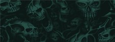 Teal Ghost Skulls Bike Scooter Motorcycle Grunge Car Wrap Vinyl Decal Graphic US