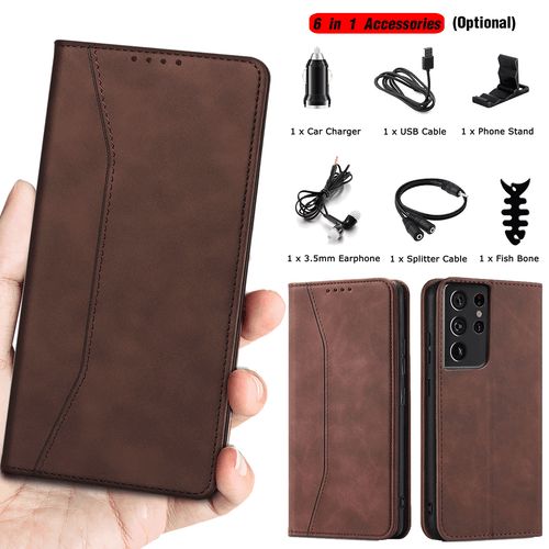 Custodia portafoglio pieghevole in pelle per Samsung Galaxy S21+ Ultra FE 5G / accessori - Foto 19 di 24