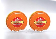2 Kiwi Shoe Polish Tin, Tan 1.125 Oz Renews  Protects Leather