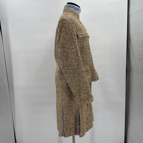 Women's Peter Nygard 3 Piece Skirt Suit Set Tan & Blue Vintage 8 - Picture 2 of 6