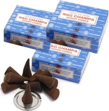 The Original Satya Sai Baba Nag Champa Incense 3 Pack ( 12 Cones in each Box)