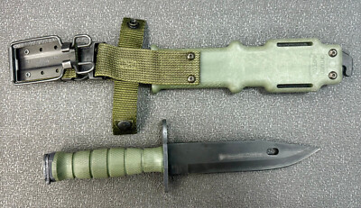 Ontario Knife Company M9 Bayonet Knife & Scabbard OD Green USGI Issued Military