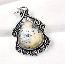 Natural Lovely Honey Dendrite Pear Cabochon Gemstone Fashion Jewelry Pendant 2