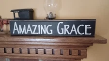 Rustic Primitive Farmhouse AMAZING GRACE sign Vintage Classic Home Décor 