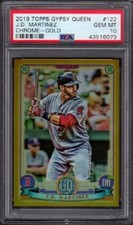 2019 J.D. Martinez Topps Gypsy Queen Baseball #122 Chrome-Gold /50 Graded PSA 10