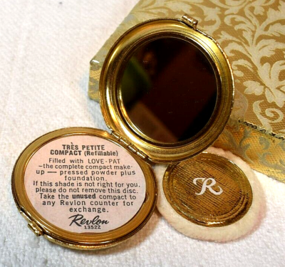 VAN CLEEF & ARPELS VTG REVLON 1950s Floral Gold Compact/Lipstick