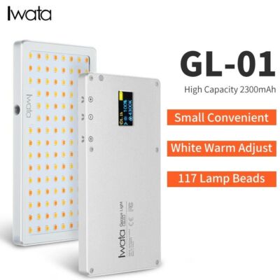 Iwata Portable LED Video Light 117 LED Fill Light 3000K-5500K Adjustable 2300mAh