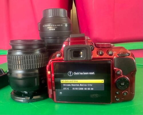 Nikon D5300 digital SLR camera w/ Nikon 18-200mm, 18-55mm VR DX lens *WINE RED * - Picture 9 of 9