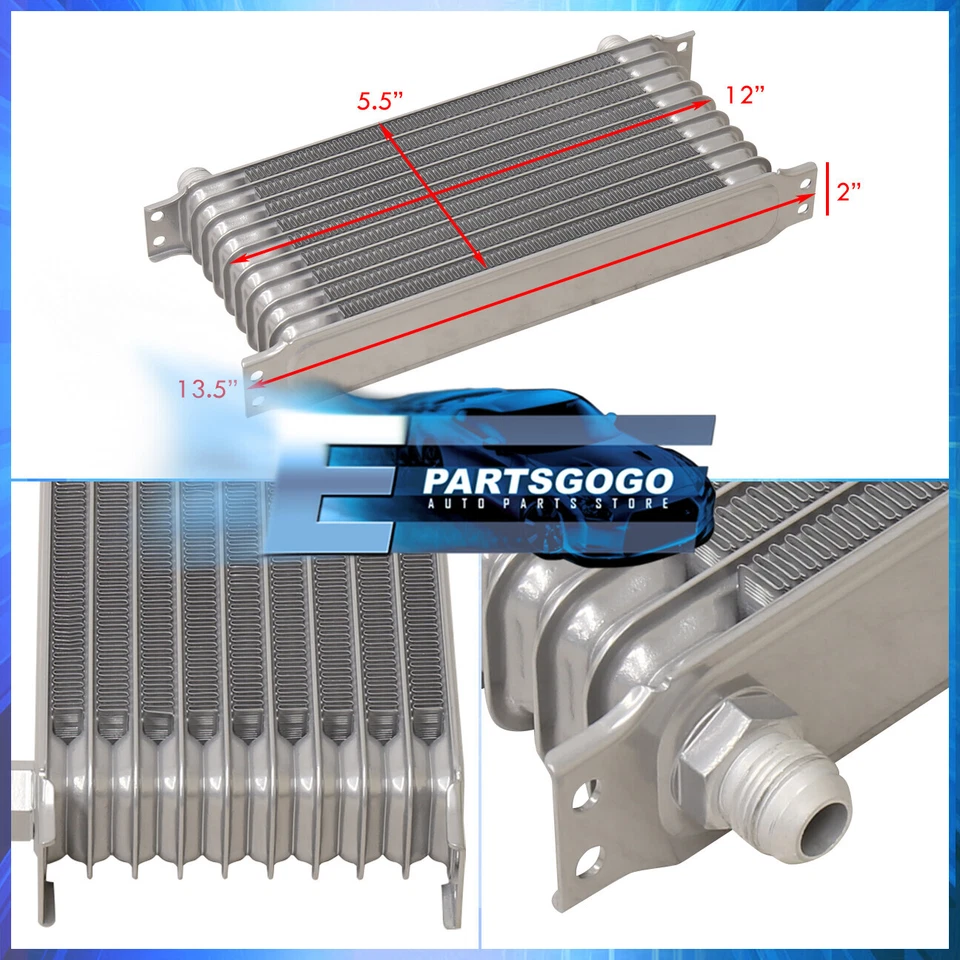 Aluminum 9 Row 10AN Engine Transmission Oil Cooler Filter Sandwich Plate Adapter Foto 2 de 4