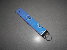 Wrist lanyard carry strap handmade universal keys purse more blue purple paisley