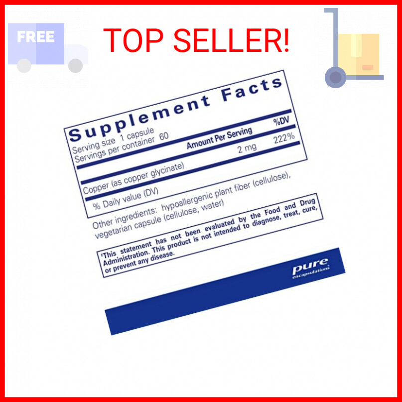 Pure Encapsulations Copper Glycinate 60's 2 mg Copper Supplement