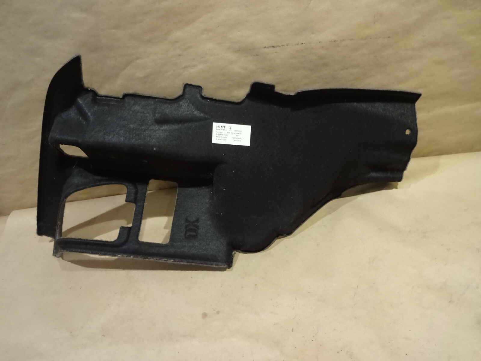Ferrari California - RH Side Trunk Carpet Panel - P/N 82850000