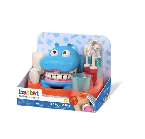 Battat Hippodontist Dentist Playset 15 Accessories- Toddler & Preschool Kids