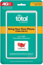 NEW Total Wireless Bring Your Own Phone CDMA SIM Activation Kit Triple Punch#534