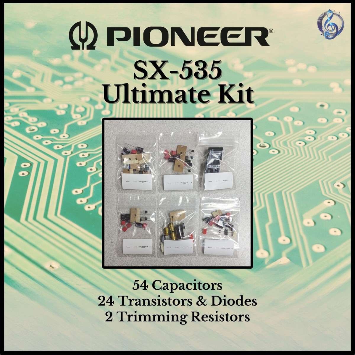 Pioneer SX-535 Receiver Ultimate Upgrade Kit Genuine Parts