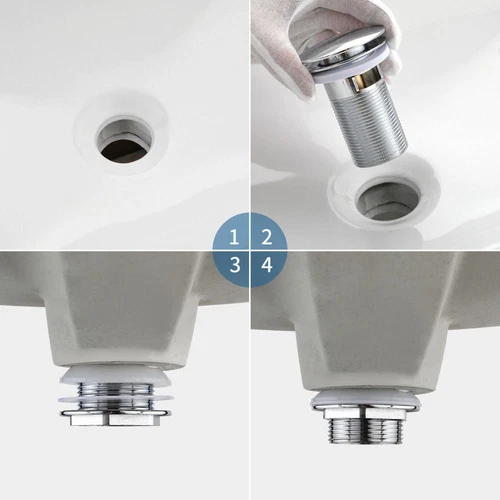 Siphon Pop Up Ablaufventil Sifon Ablaufgarnitur mit Überlauf Waschbecken Abfluss - Bild 12 von 12