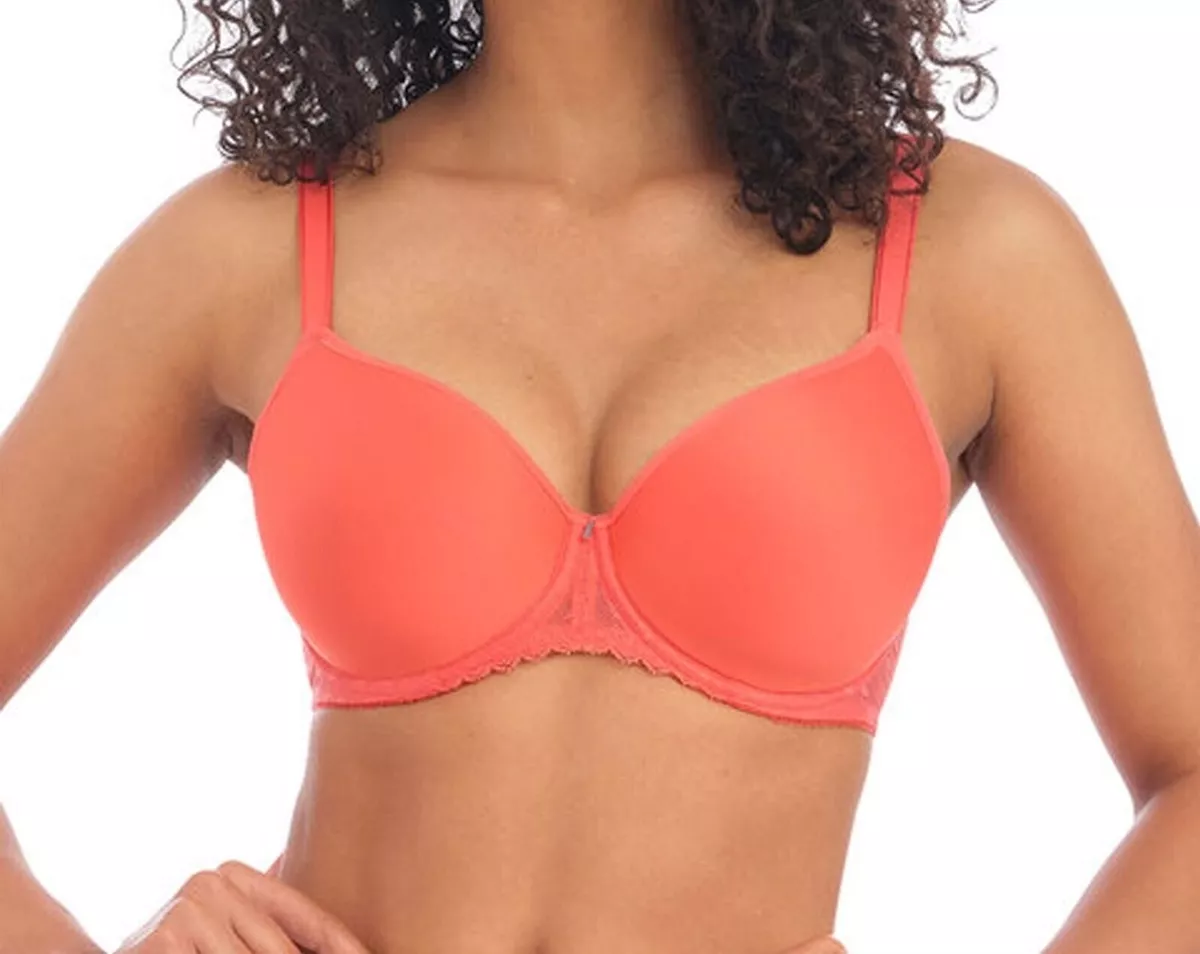 Freya Signature Bra Size 30E Hot Coral Underwired Padded Spacer T-Shirt  400510