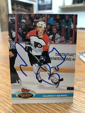 1991-92 TOPPS STADIUM CLUB #334 MURRAY BARON SIGNED AUTOGRAPHED CARD C