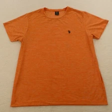 U.S. Polo ASSN. Shirt Men's Golf/Tennis White/Orange Size Large Comfort Tee L