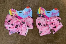  Lot of 2 JOJO SIWA Signature Hair Bows  Pink w/ Stars, Microphone Design NEW 