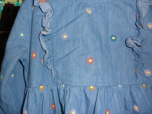 Hanna Andersson Embroidered Denim School Dress 130 US 8 - Picture 2 of 4