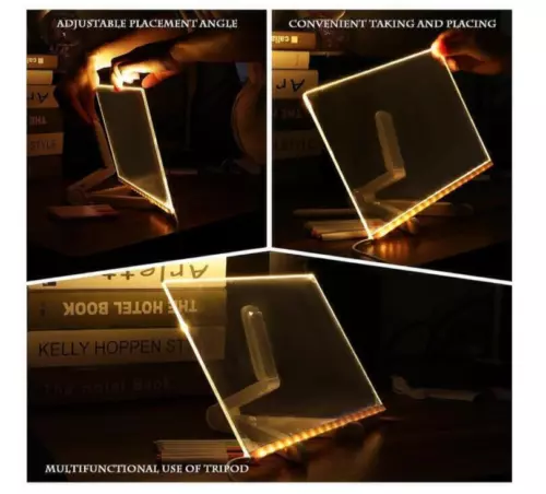 LED Note Board with Color Glowing Acrylic Light Up Dry Erase Memo Message Board - Picture 6 of 9