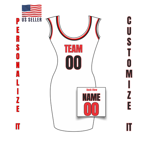 Custom Jersey Dress for Adults – Girls Basketball Name & Number Jersey Dress, La