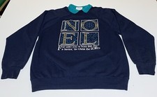 Vtg 90s Noel Christmas Mom Crewneck Sweatshirt With Collar Made In USA Size L