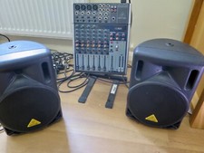 Behringer 208d Pa Speakers And Xenyx 1204usb Mixer And Stand. Collect Only.