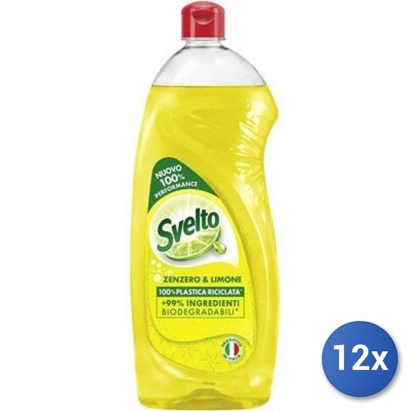 Svelto GeschirrspüLmittel 12X 930 Ml Zitrone & Ingwer Gelb Made In Italy-image
