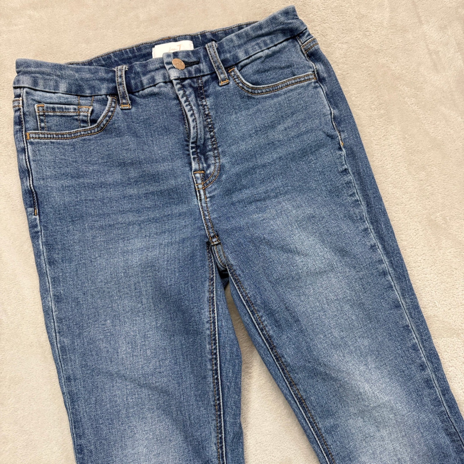 Women's 4 Petite Flare Leg Slit Side Hem Denim