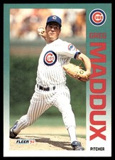 Greg Maddux 1992 Fleer #386 Chicago Cubs FREE SHIPPING AutographDen