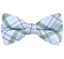 Men's Fun Pattern Pre-Tied Bow Tie Animal Music Plaid09 Light Blue Green Gray