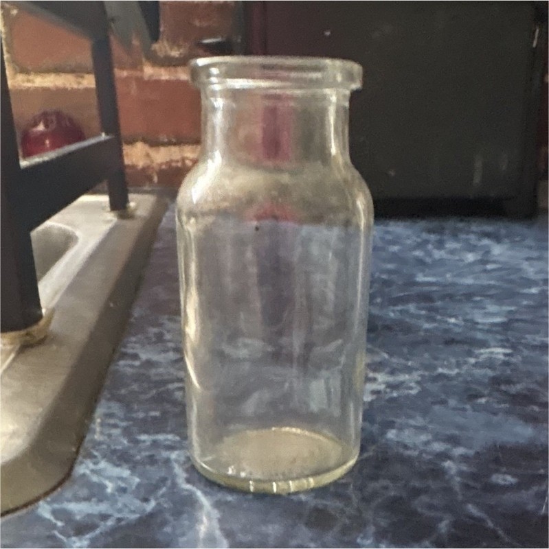 Clear Glass Wide Mouth Jar Bottle with Embossed Base, No Label/Brand Shown