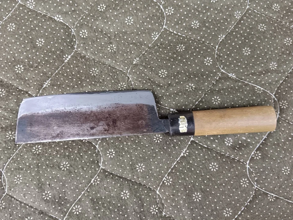  Cocina de chef japonesa Usuba Masahiro de acero al carbono quemado al fuego 285 mm. Foto 4 de 4