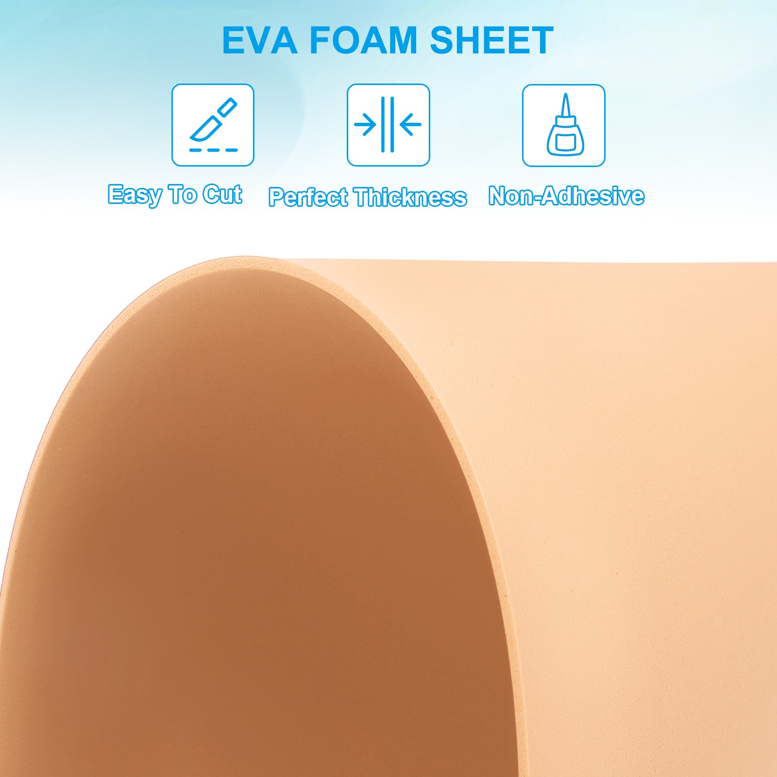 20 Pack EVA Foam Sheets, 12" x 8" 2mm Thick Foam Paper, Skin Color