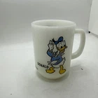 Vintage Federal Milk Glass Donald Duck Walt Disney Productions Coffee Mug D1