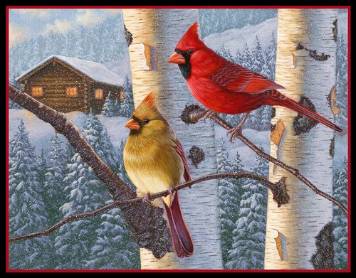 Perfect Pair Panel 36in Elizabeth Studio 36x 44" Quilt Panel - product listing photo